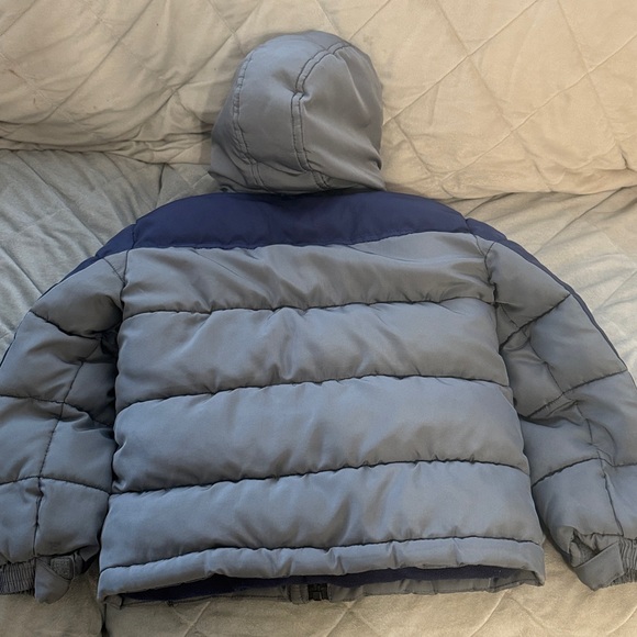 Kids Gray and Blue Puffer Jacket - Picture 2 of 3